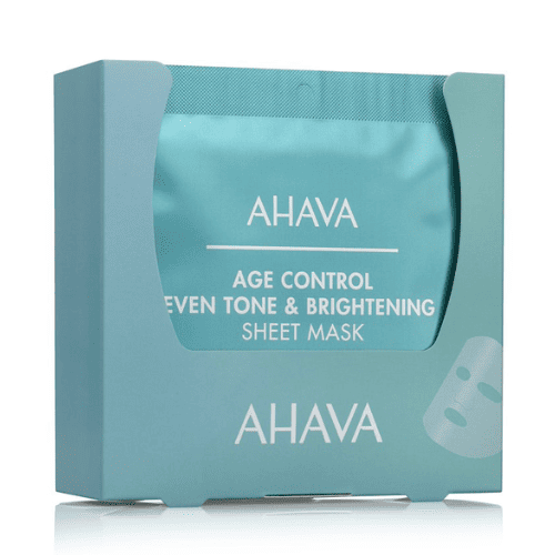 AHAVA, age control odos toną vienodinanti ir šviesinanti lakštinė veido kaukė, 1 vnt
