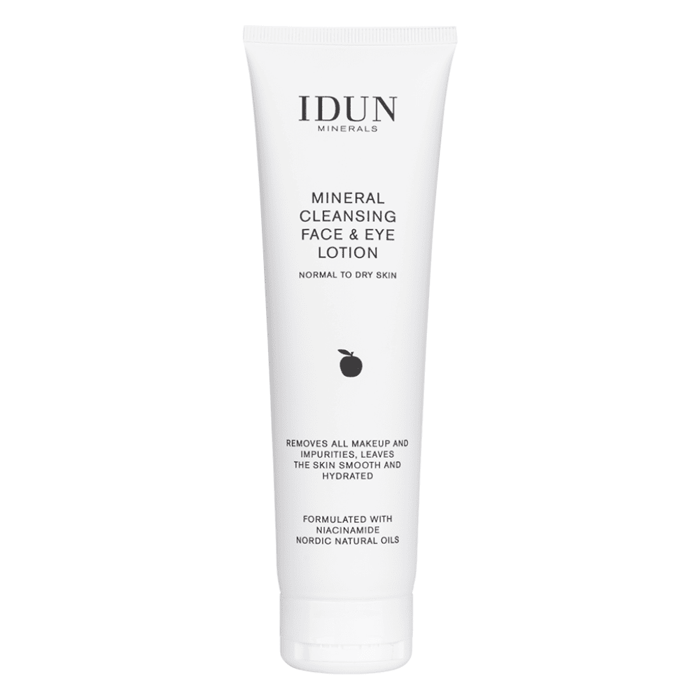 IDUN Minerals valomasis veido ir akių losjonas su niacinamidu, 150 ml (normaliai, sausai odai)