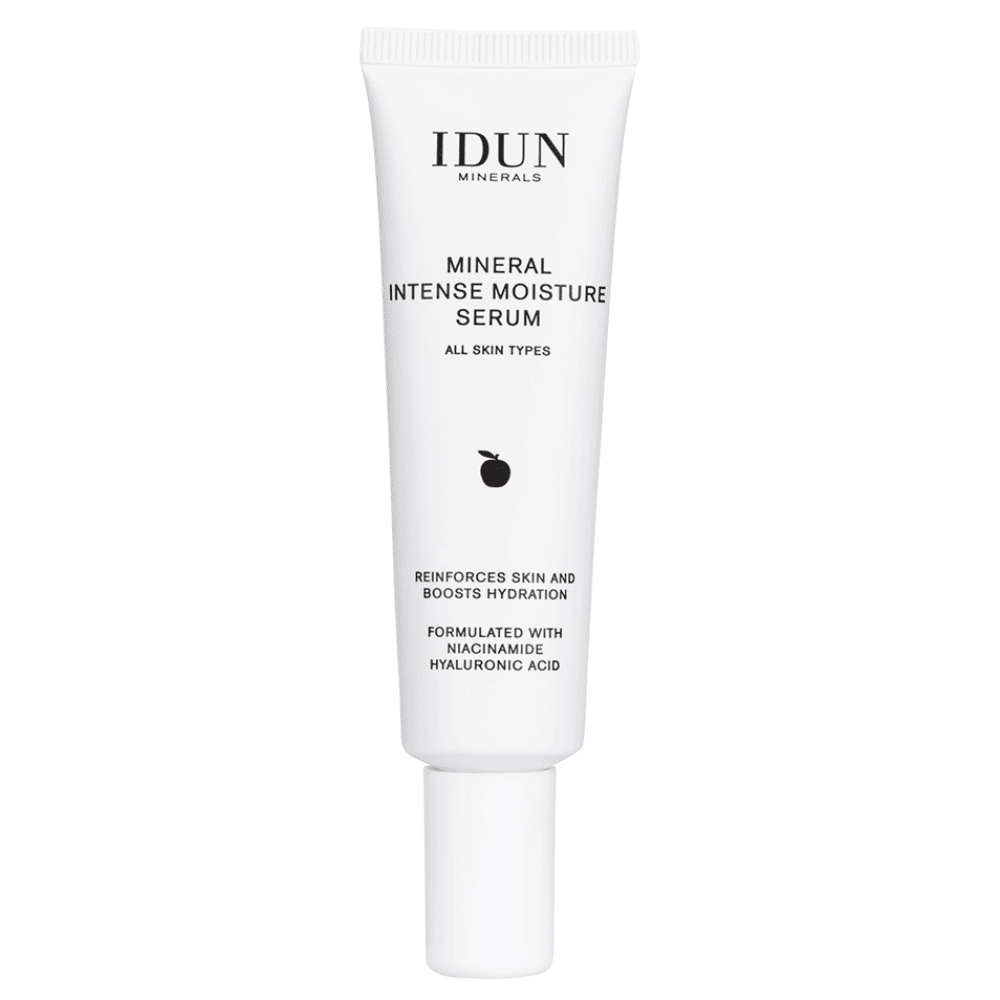 IDUN Minerals intensyviai drėkinantis veido serumas su niacinamidu ir hialurono rūgštimi, visiems odos tipams, 30 ml