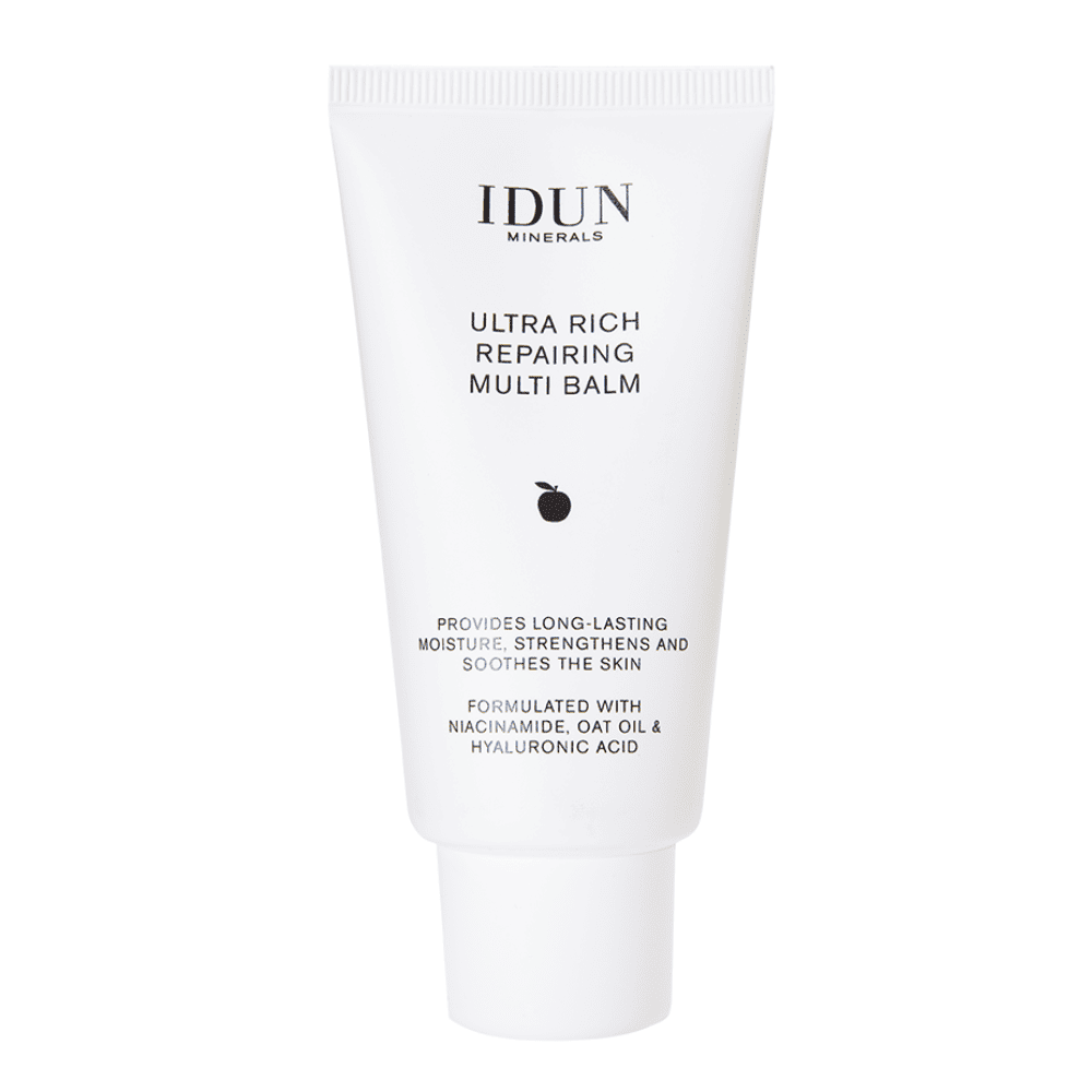 IDUN Minerals ypač intensyviai drėkinantis atstatomasis veido balzamas su niacinamidu, hialurono rūgštimi ir avižų aliejumi, 50 ml