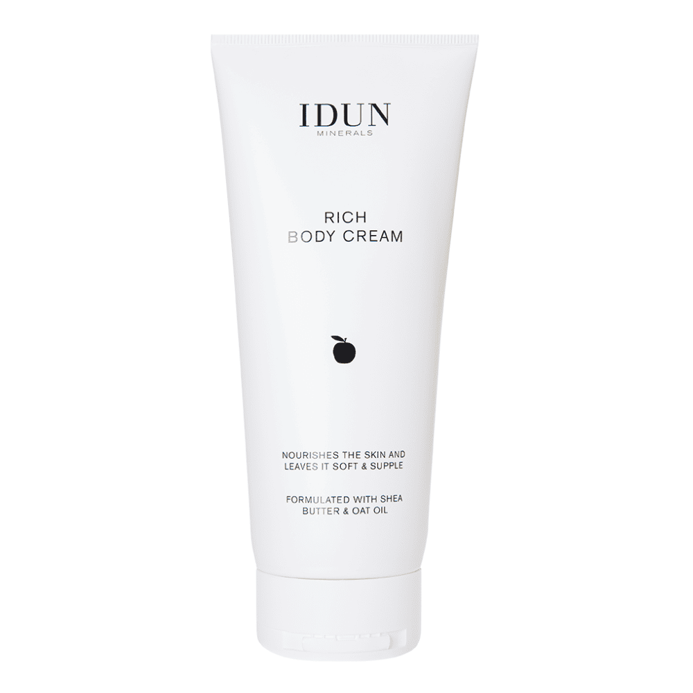 IDUN Minerals maitinamasis kūno kremas su sviestmedžių ir avižų aliejais, 200 ml