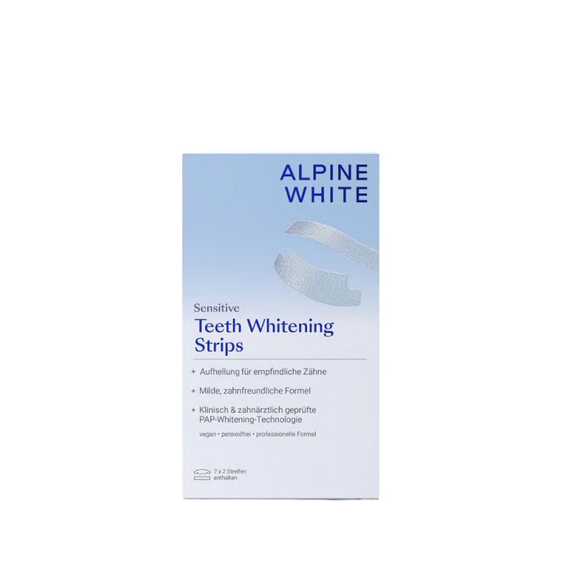 Alpine White, Whitening Strips Sensitive Balinančios juostelės jautriems dantims, 7 poros