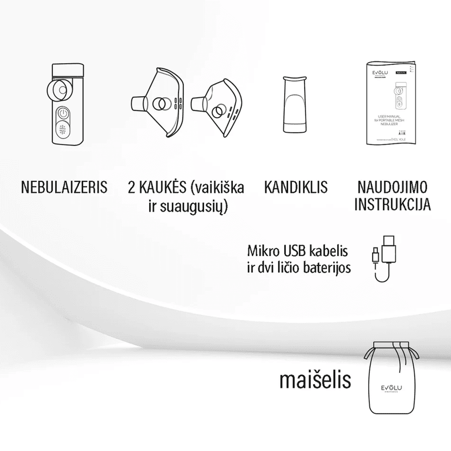 EVOLU inhaliatorius NANO AIR, 1 vnt.