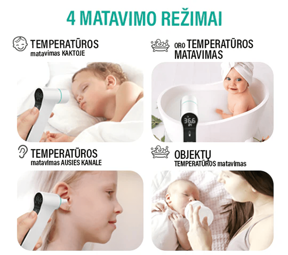 EVOLU Infraraudonųjų spindulių termometras, 1 vnt.