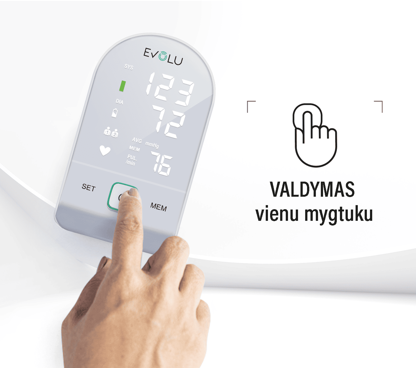 EVOLU kraujospūdžio matuoklis Intelligent, 1 vnt.