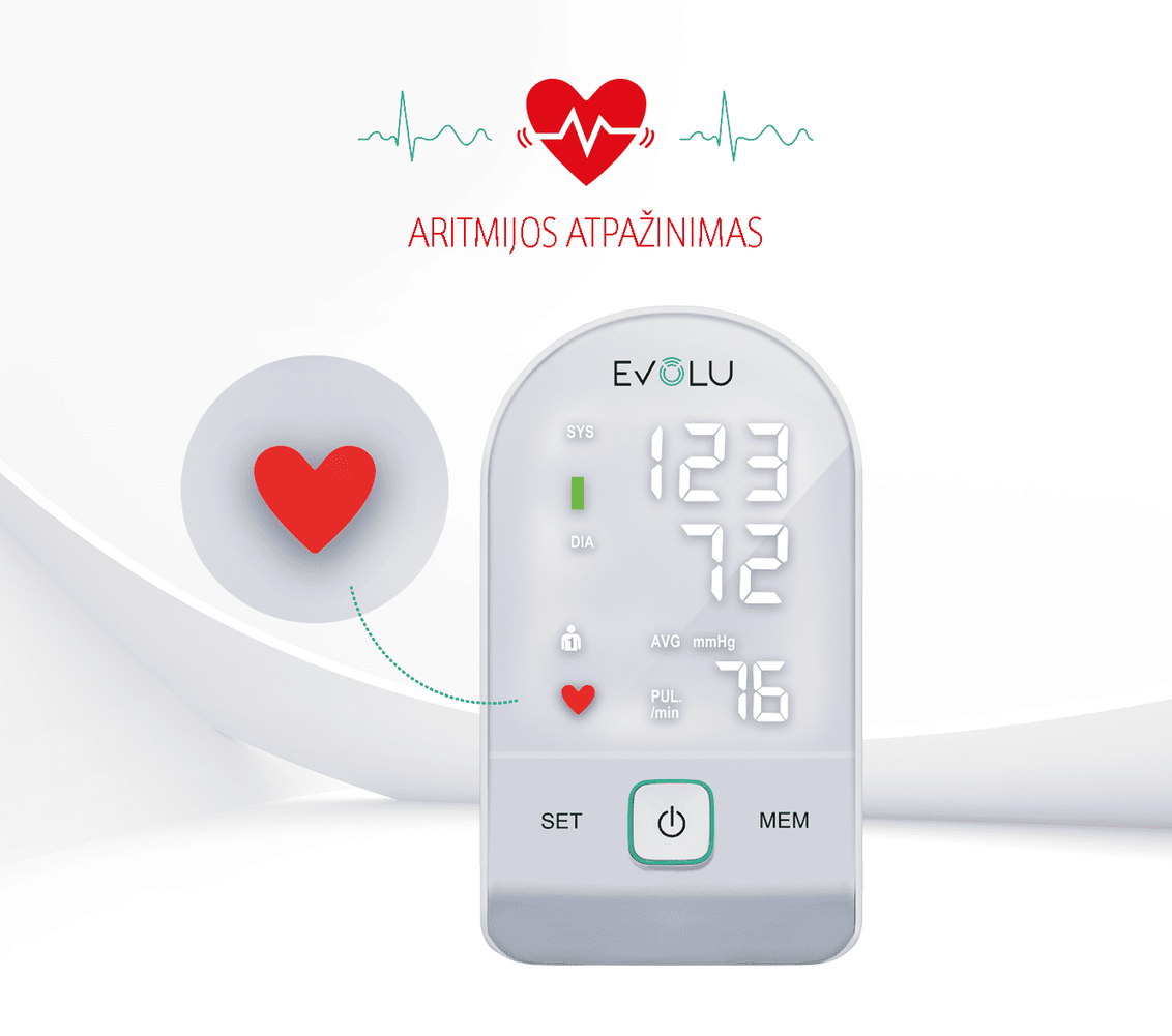 EVOLU kraujospūdžio matuoklis Intelligent, 1 vnt.