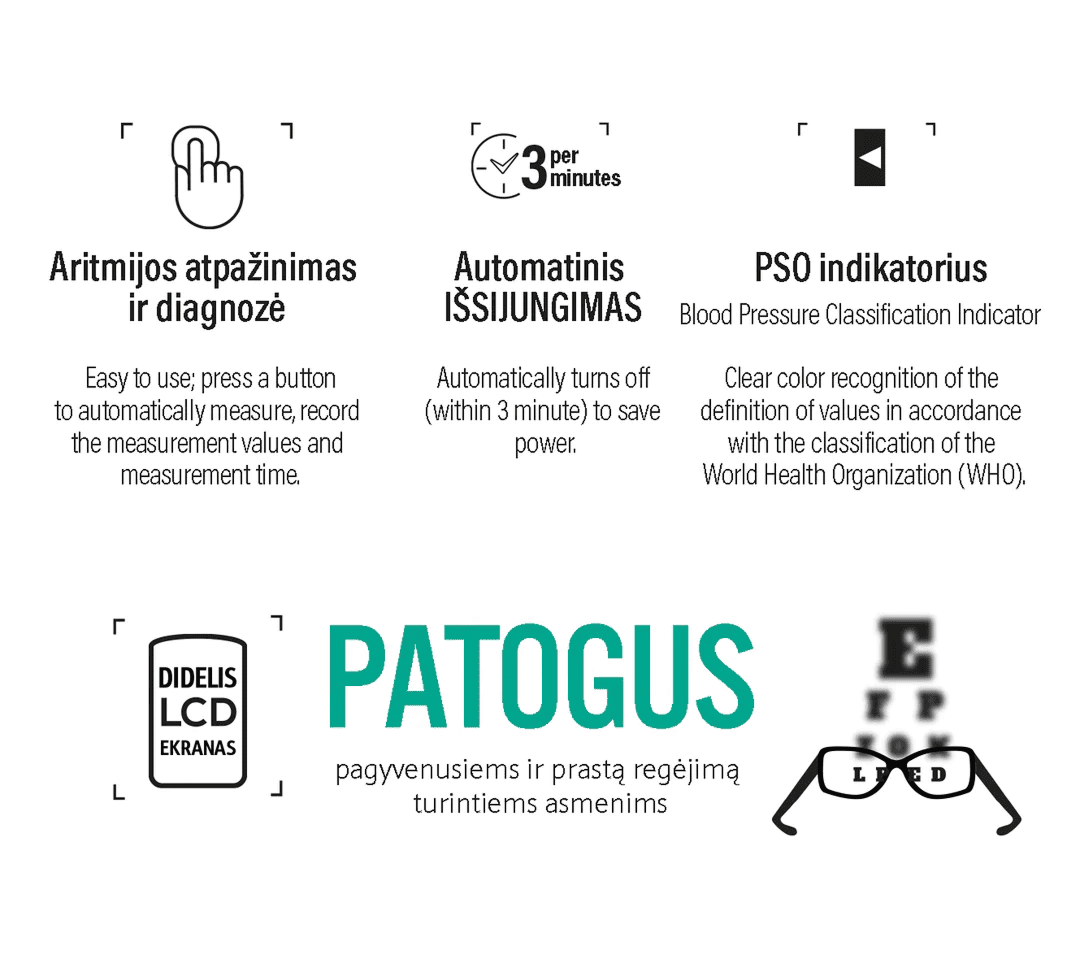 EVOLU Automatic kraujospūdžio matuoklis DBP-6177, 1vnt