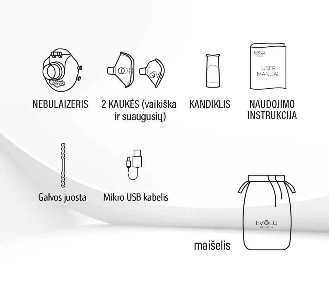 EVOLU nano AIR MINI inhaliatorius, 1 vnt.