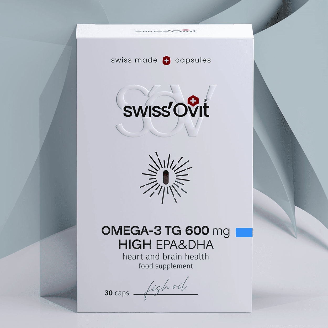 SwissOvit OMEGA-3 TG 600 mg žuvų taukai, 30 kapsulių