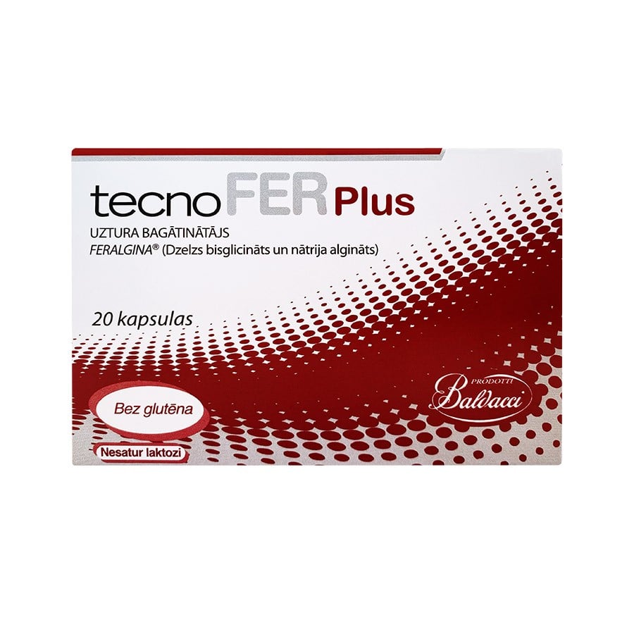 TECNOFER PLUS, 30 mg, be glitimo ir laktozės, 20 kapsulių