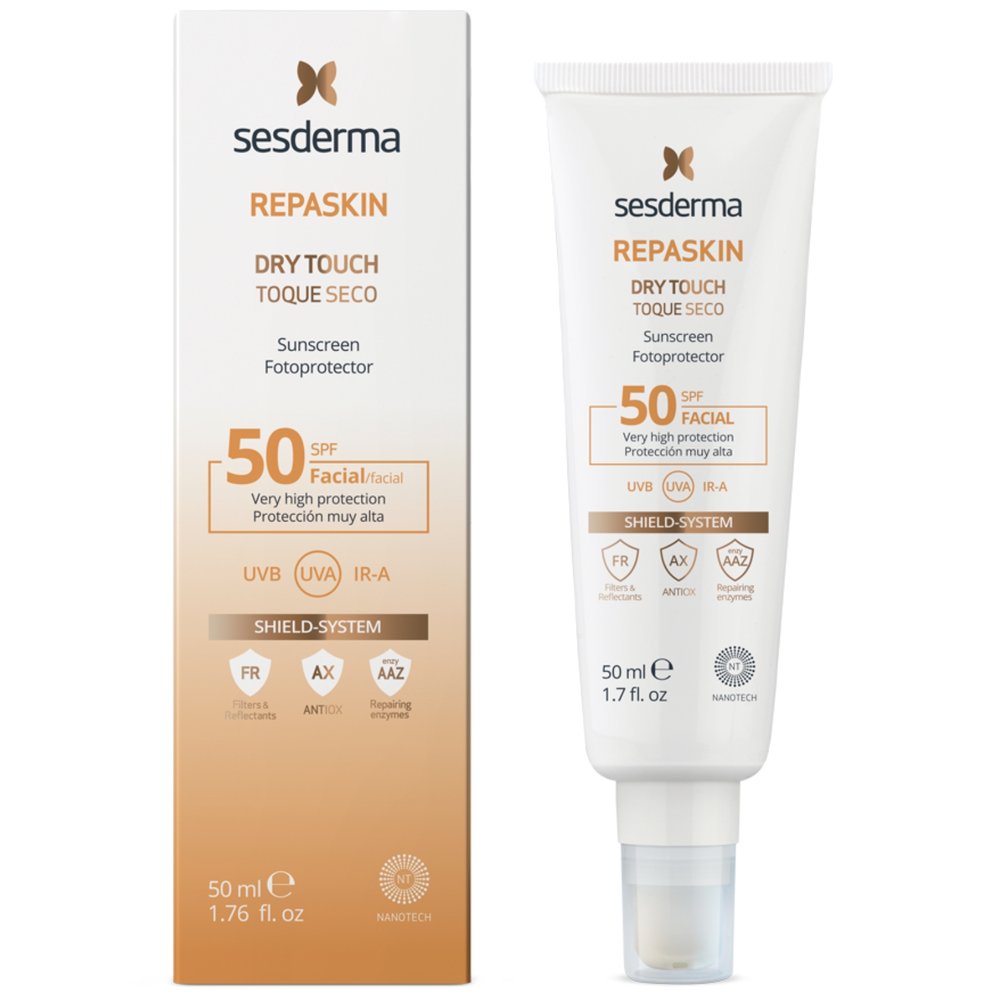 SESDERMA, repaskin dry touch spf 50 apsauginis kremas veidui, 50 ml