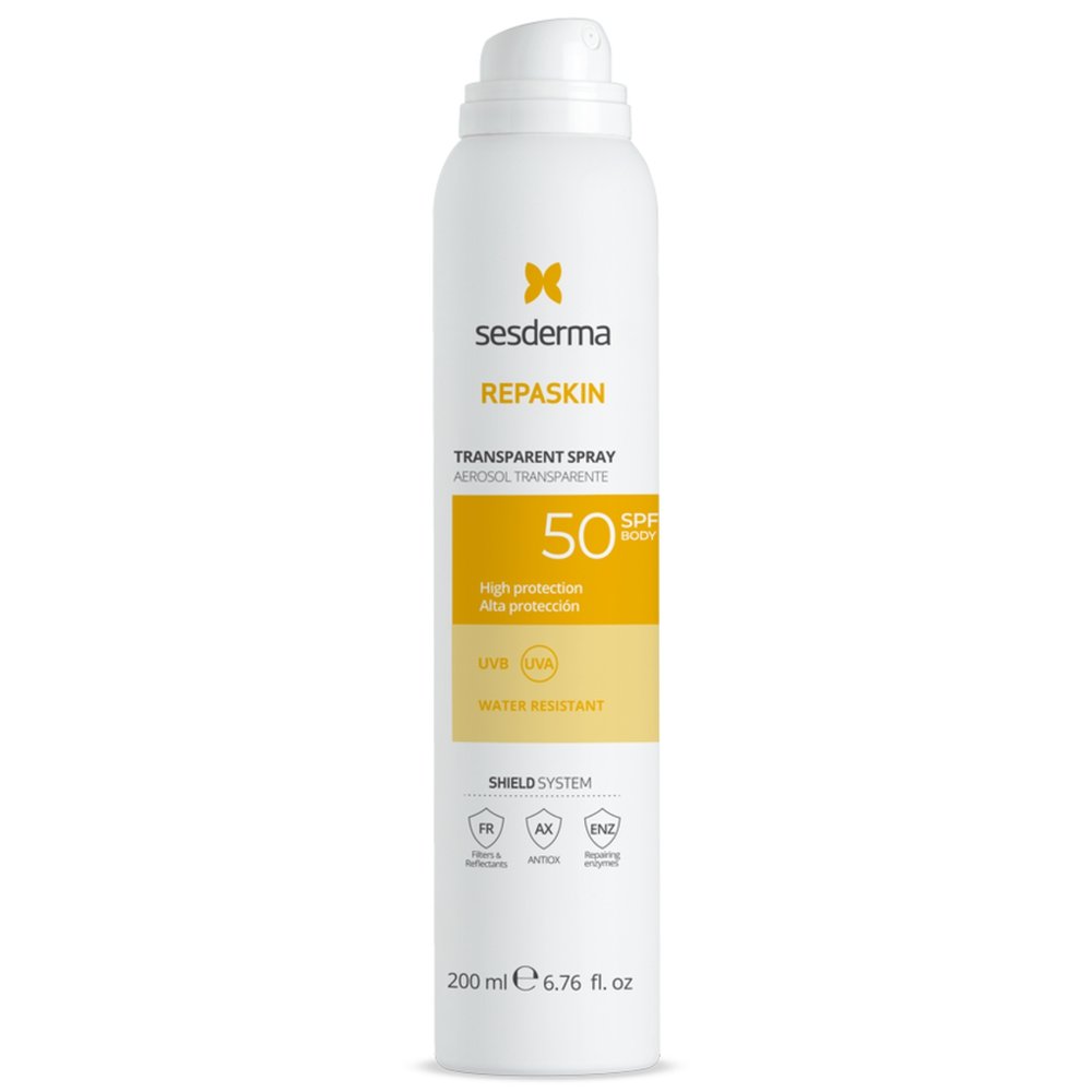 SESDERMA, repaskin apsauginis purškiklis nuo saulės kūnui su spf 50, 200 ml