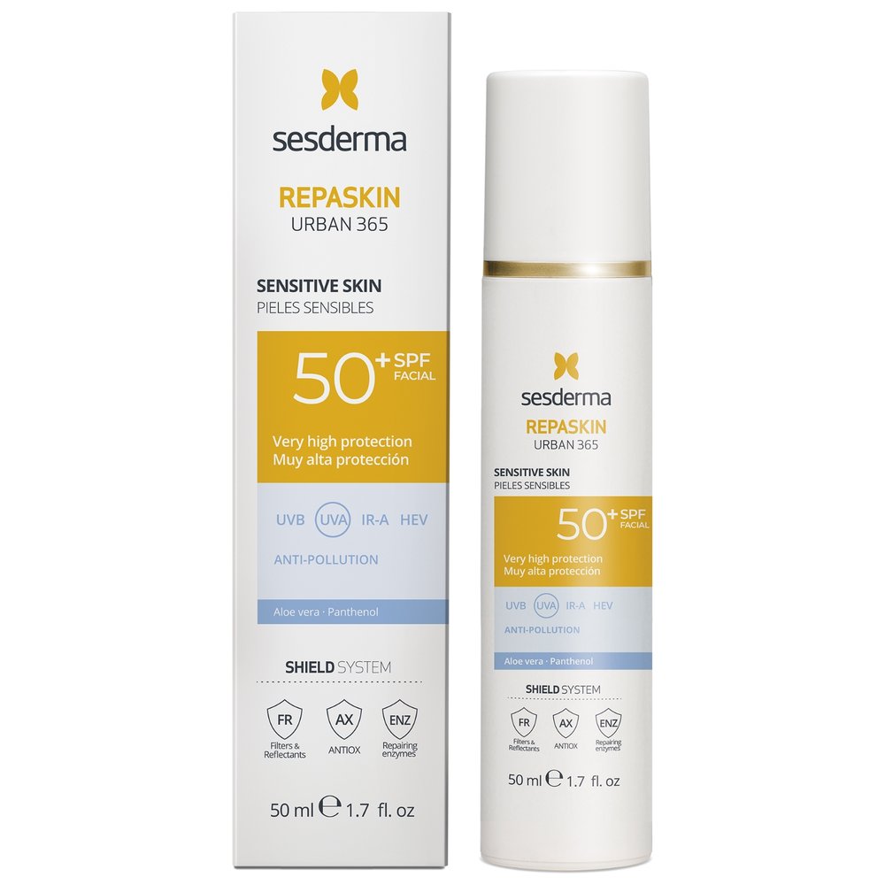 SESDERMA, repaskin urban 365 apsauginis veido kremas spf50+ jautriai odai, 50 ml