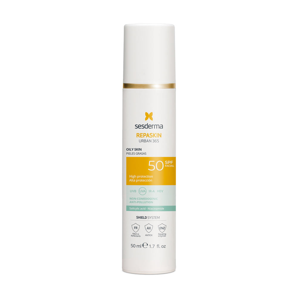 SESDERMA, repaskin urban 365 apsauginė priemonė su spf50 riebiai odai, 50 ml
