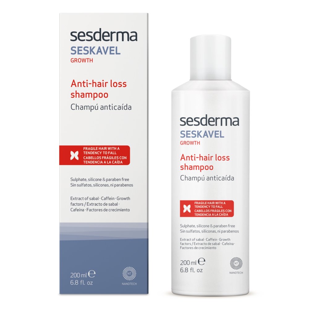 SESDERMA, seskavel plaukų slinkimą mažinantis šampūnas, 200 ml