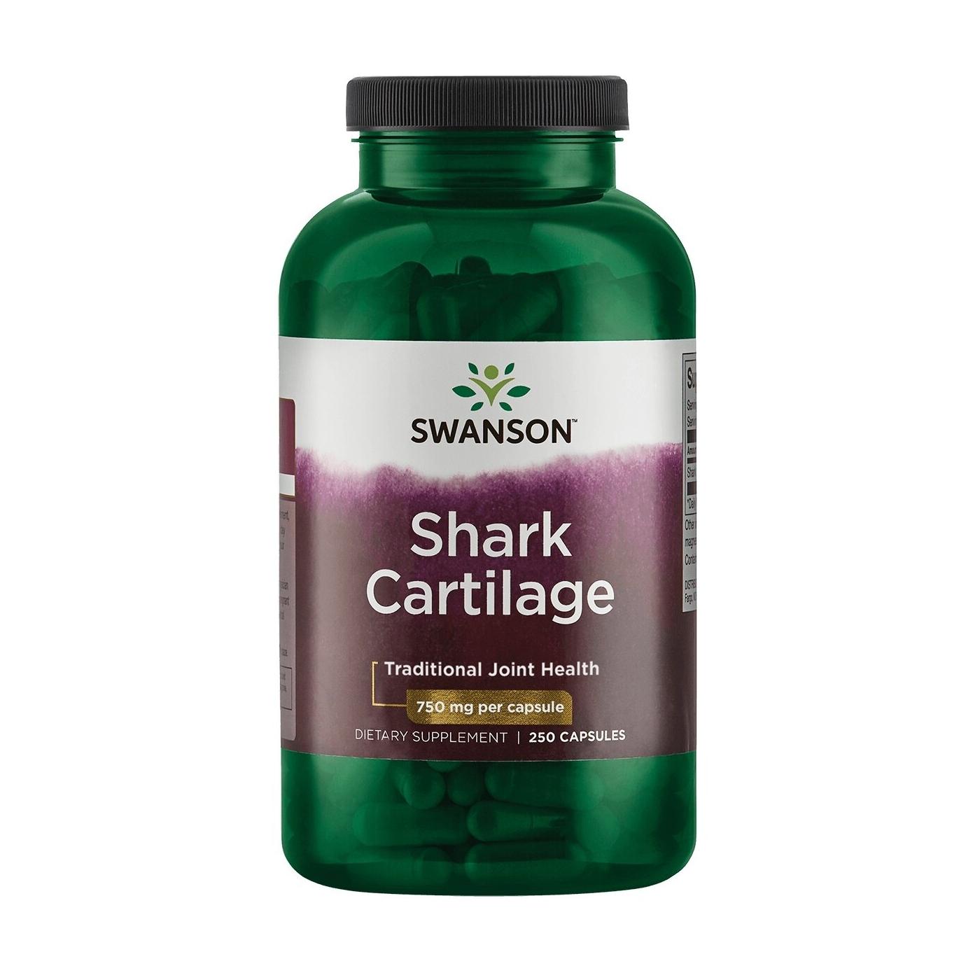 SWANSON, Ryklių kremzlės, 750 mg, 250 kaps.