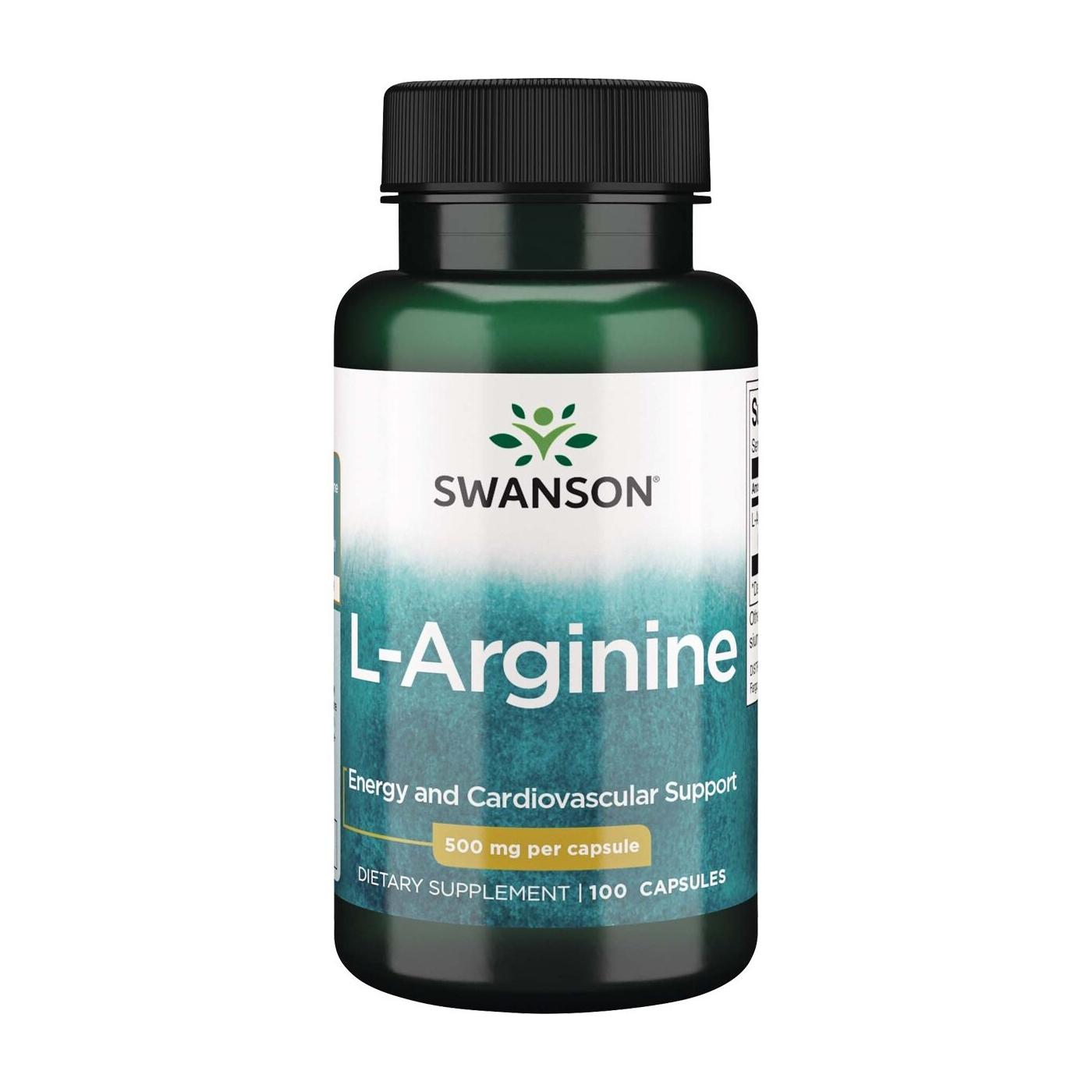 SWANSON, L-argininas, 500mg, 100 kaps.