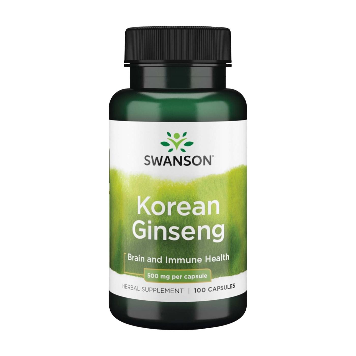 SWANSON, Ženšenis (ginseng), 500mg, 100 kaps.
