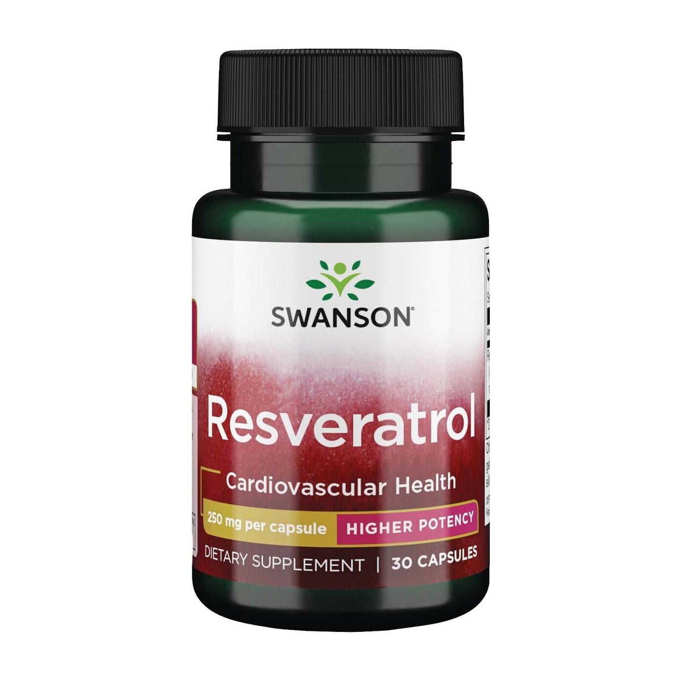 SWANSON, Resveratrolis, 250 mg, 30 kaps.