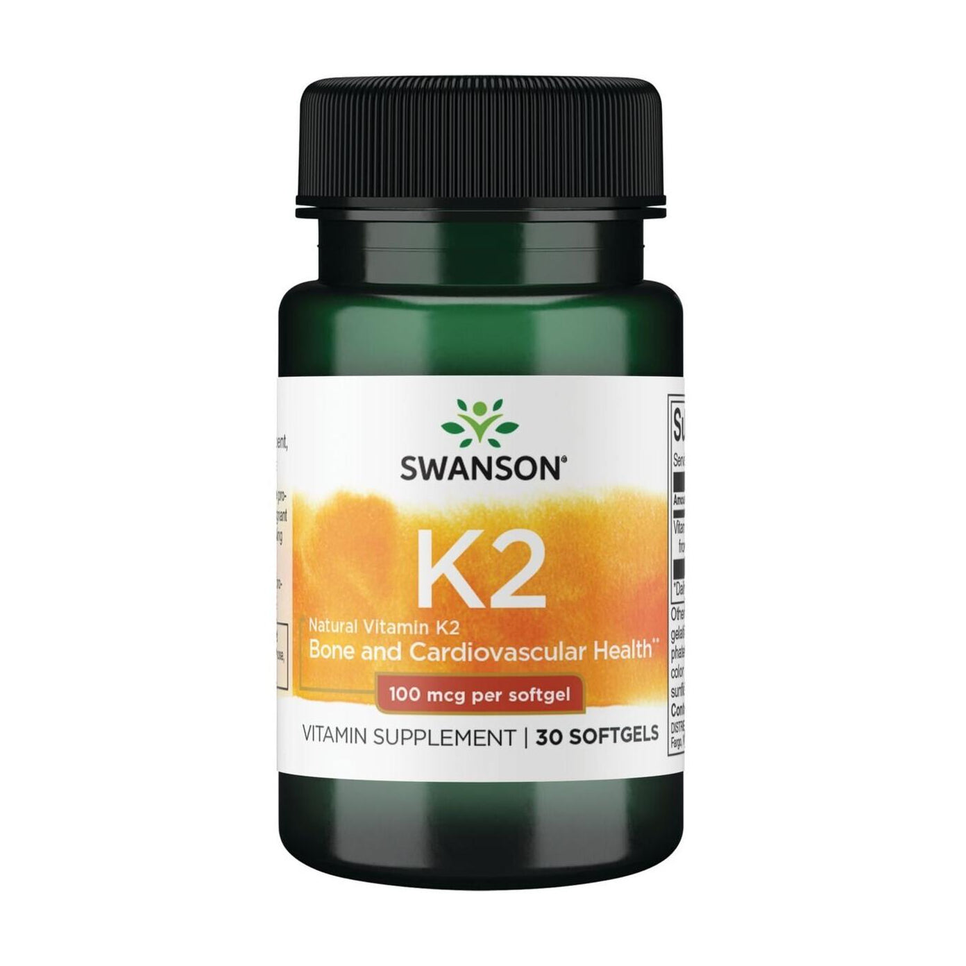 SWANSON, Vitaminas k2, 100 mcg (natūralus), 30 kaps.