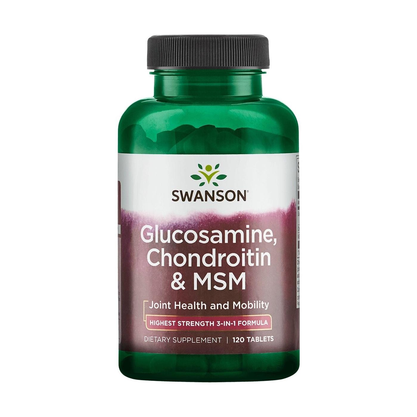 SWANSON, Gliukozaminas, chondroitinas ir msm, 120 tab.