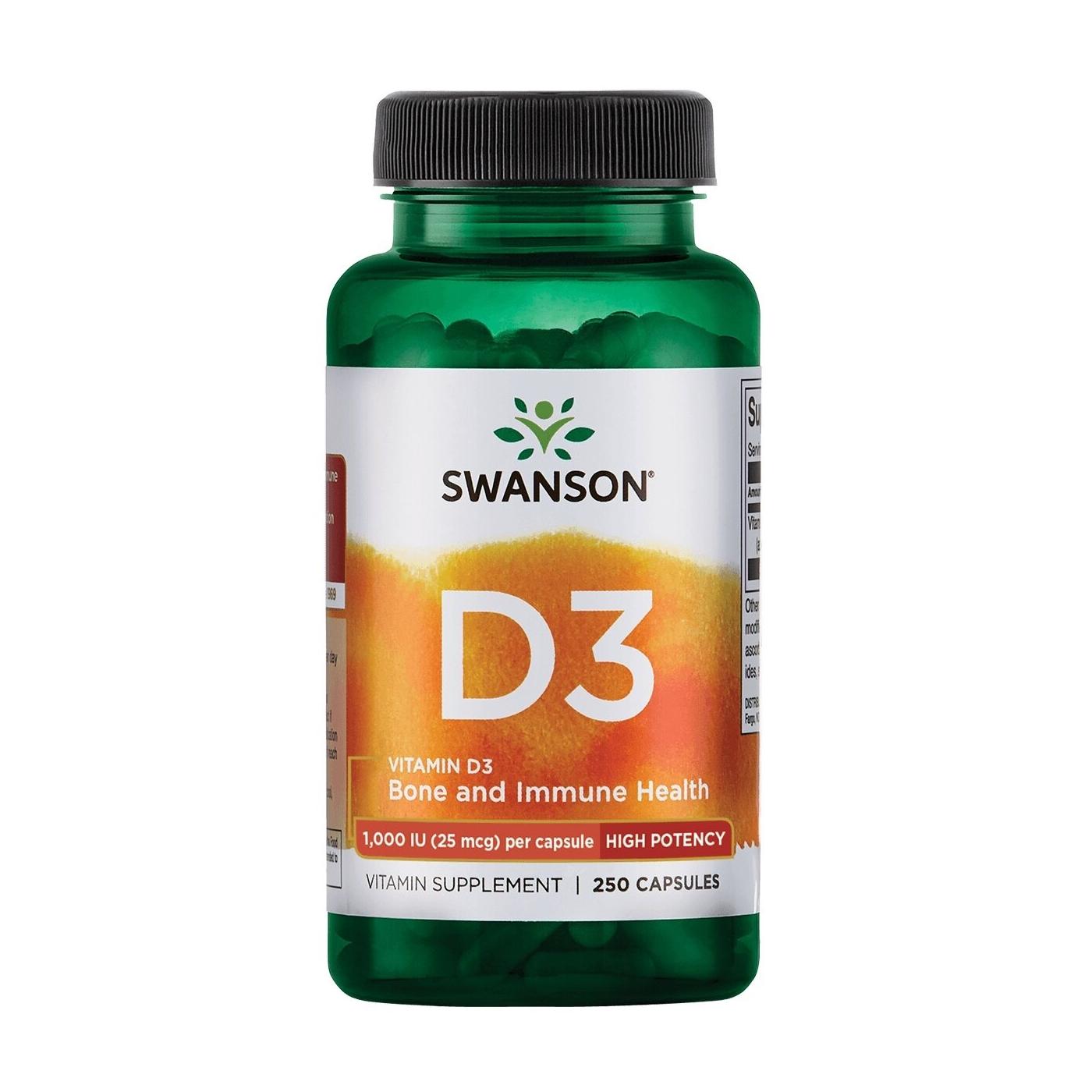 SWANSON, Vitaminas d3, 1000tv, 250 kaps.