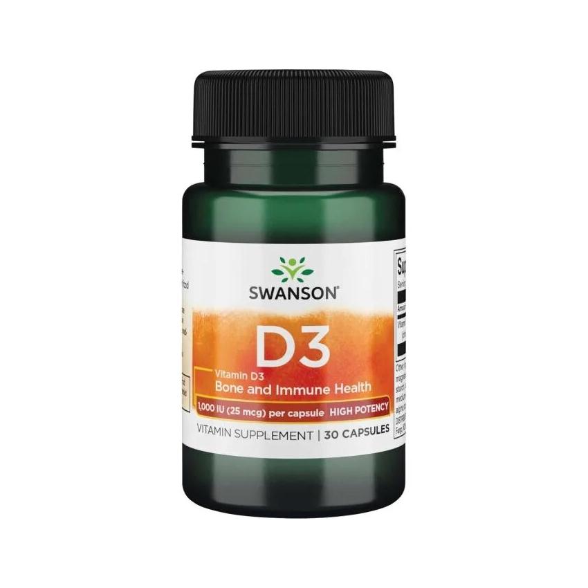 SWANSON, Vitaminas d3, 1000tv, 30 kaps.