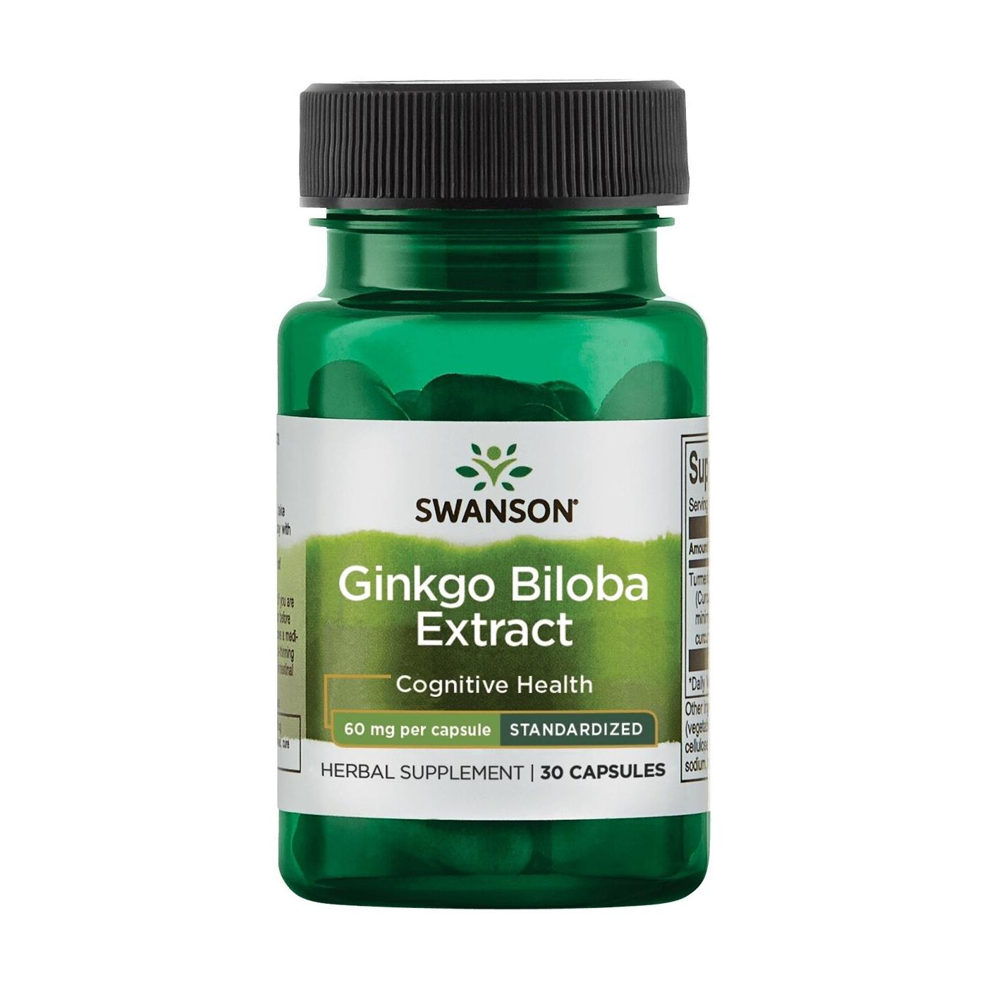 SWANSON, Ginkgo biloba ekstraktas, 30 kaps.