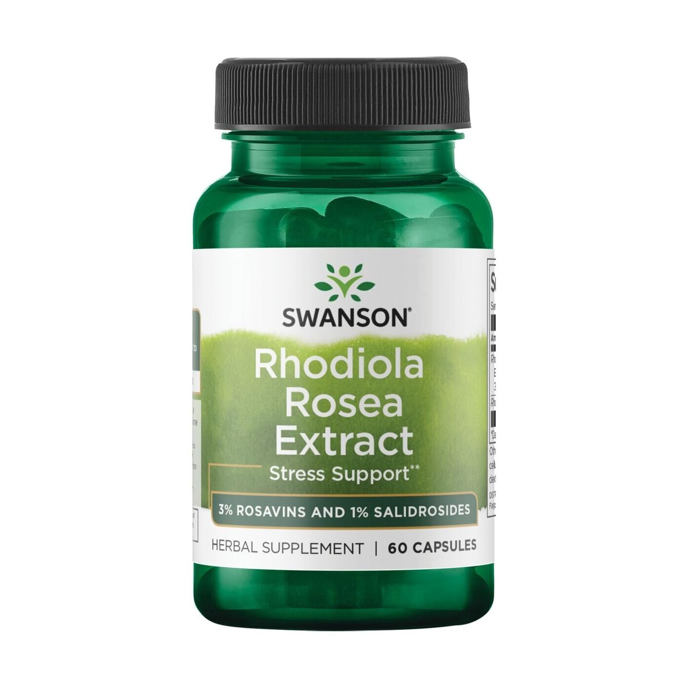 SWANSON, Rhodiola (auksinė šaknis) ekstraktas, 60 kaps.