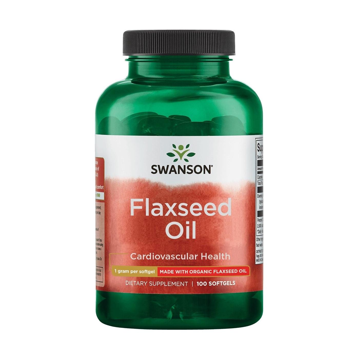 SWANSON, Linų sėmenų aliejus, 1000mg, 100 kaps.