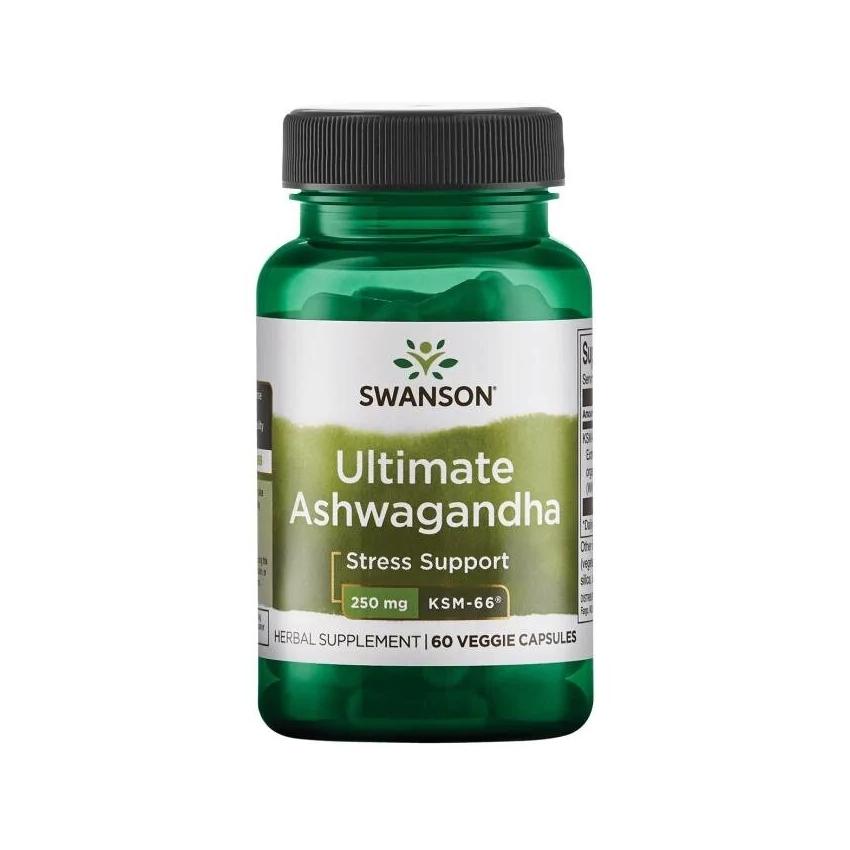SWANSON, Ašvaganda (ashwagandha) ksm-66 ekstraktas, 60 kaps.