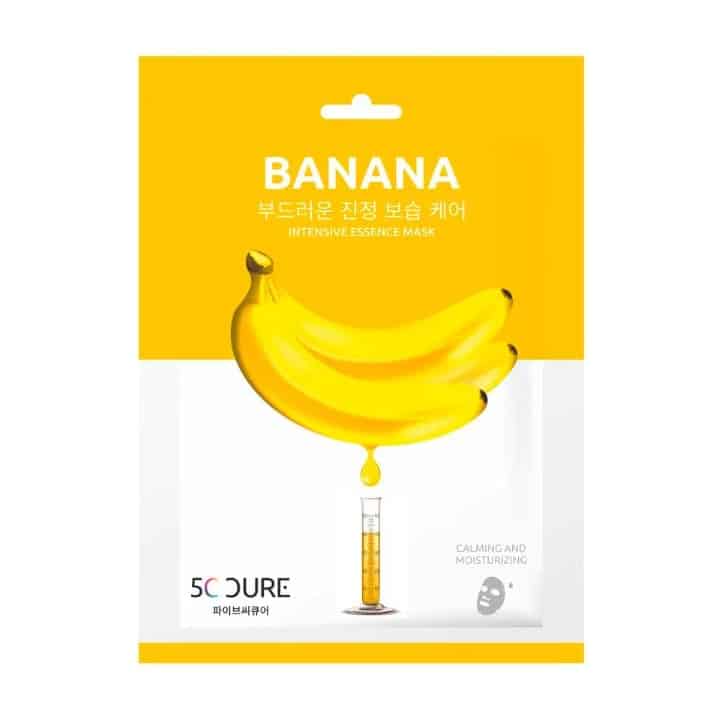 5C Cure lakštinė veido kaukė su bananų ekstraktu, 1vnt