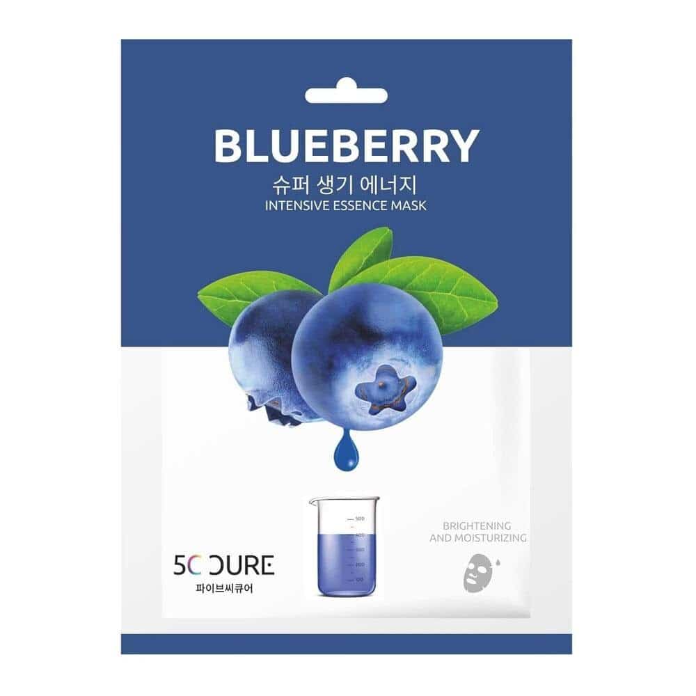 5C Cure lakštinė veido kaukė su mėlynių ekstraktu, 1vnt