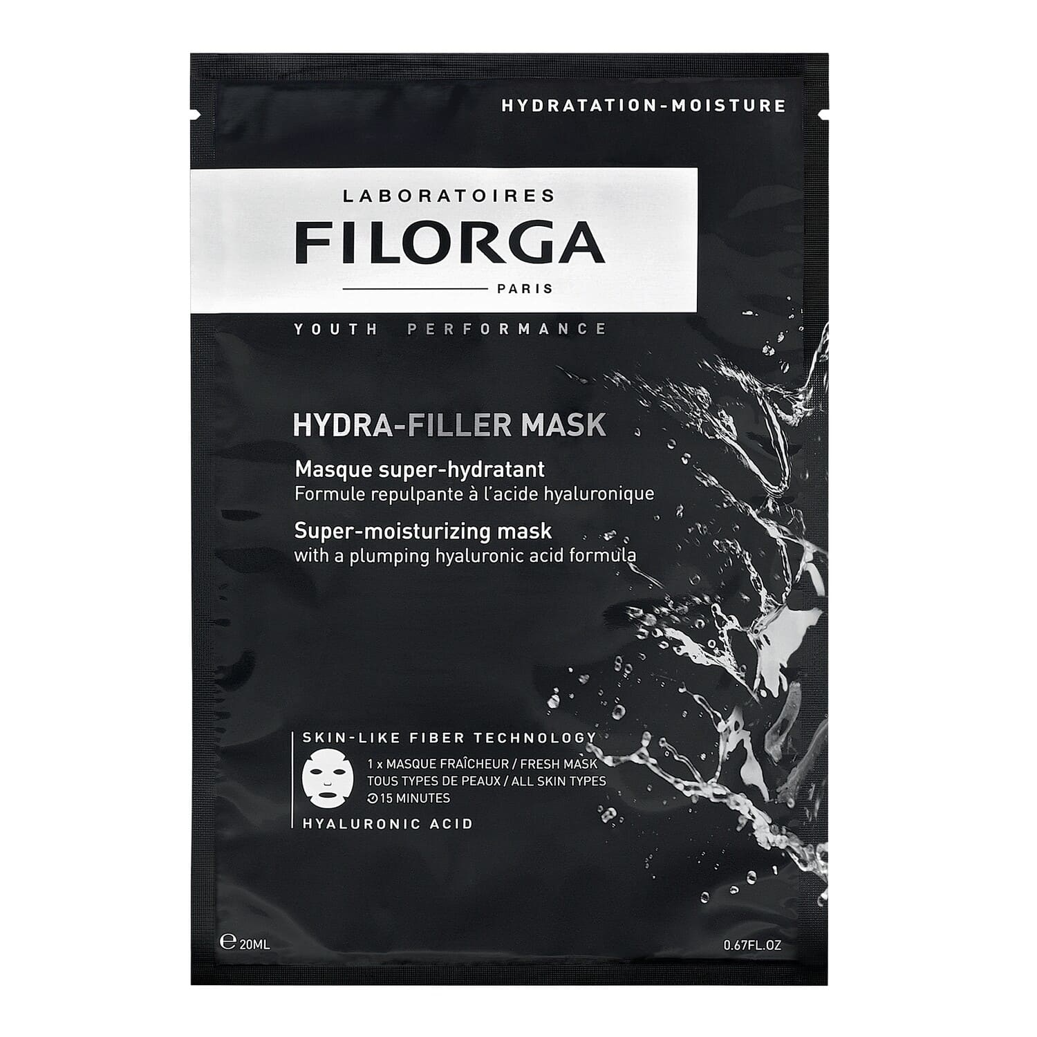 FILORGA lakštinė veido kaukė brandžiai, dehidratuotai odai HYDRA-FILLER MASK, 1 vnt.