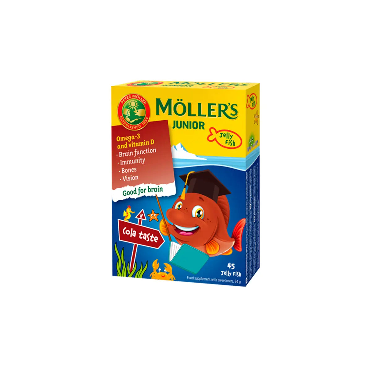 MOLLER'S žuvų taukai JUNIOR, 45 kramtomosios žuvelės