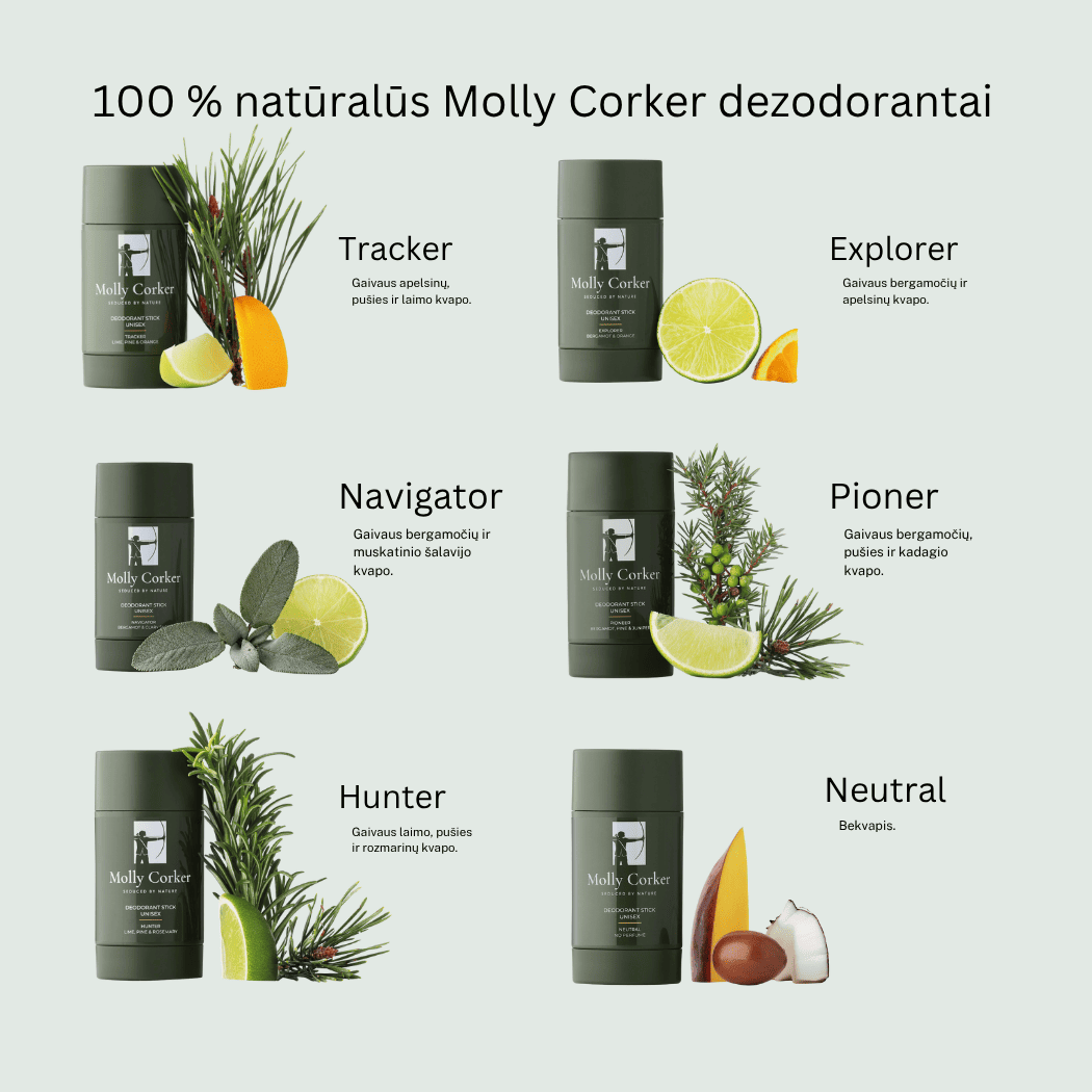 Molly Corker natūralus dezodorantas TRACKER extra strenght, 75 gr.