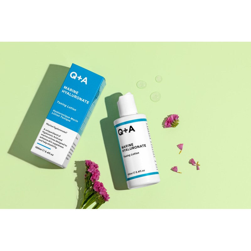 Q+A, Marine Hyaluronate Toning Lotion Drėkinamasis veido tonikas, 100ml