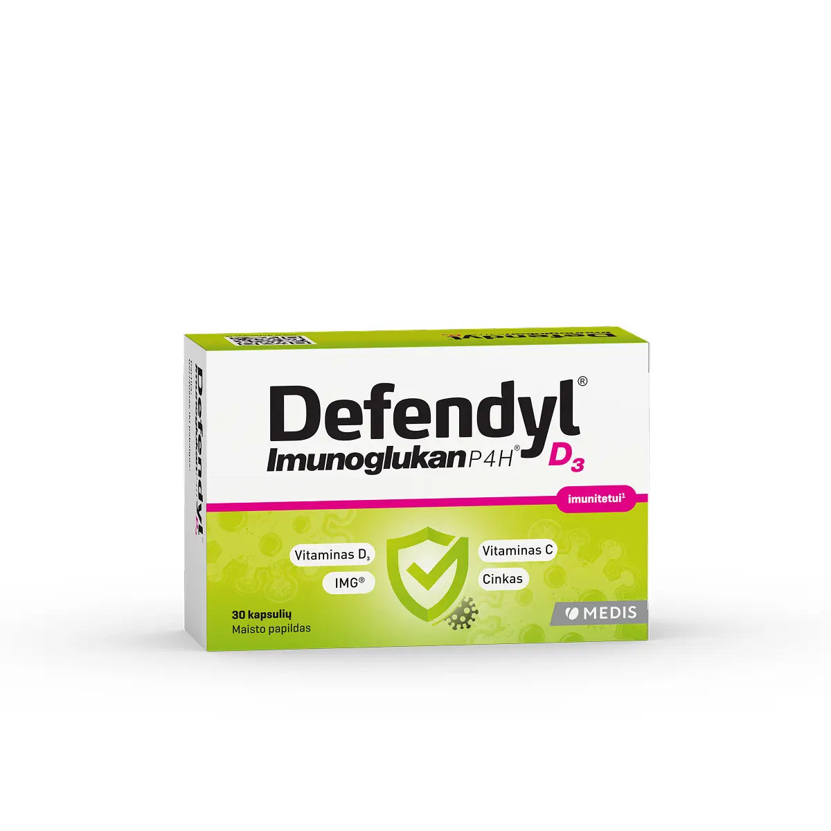 DEFENDYL-IMUNOGLUKAN P4H D3, 30 kapsulių