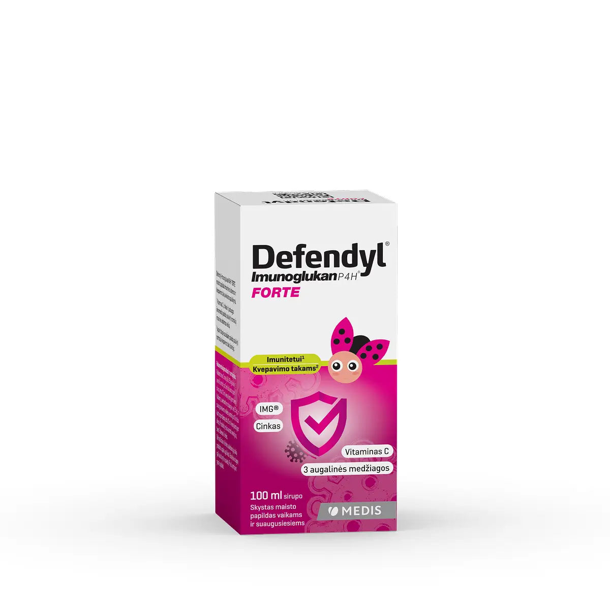 DEFENDYL-IMUNOGLUKAN P4H FORTE JUNIOR, serbentų skonio, 100 ml