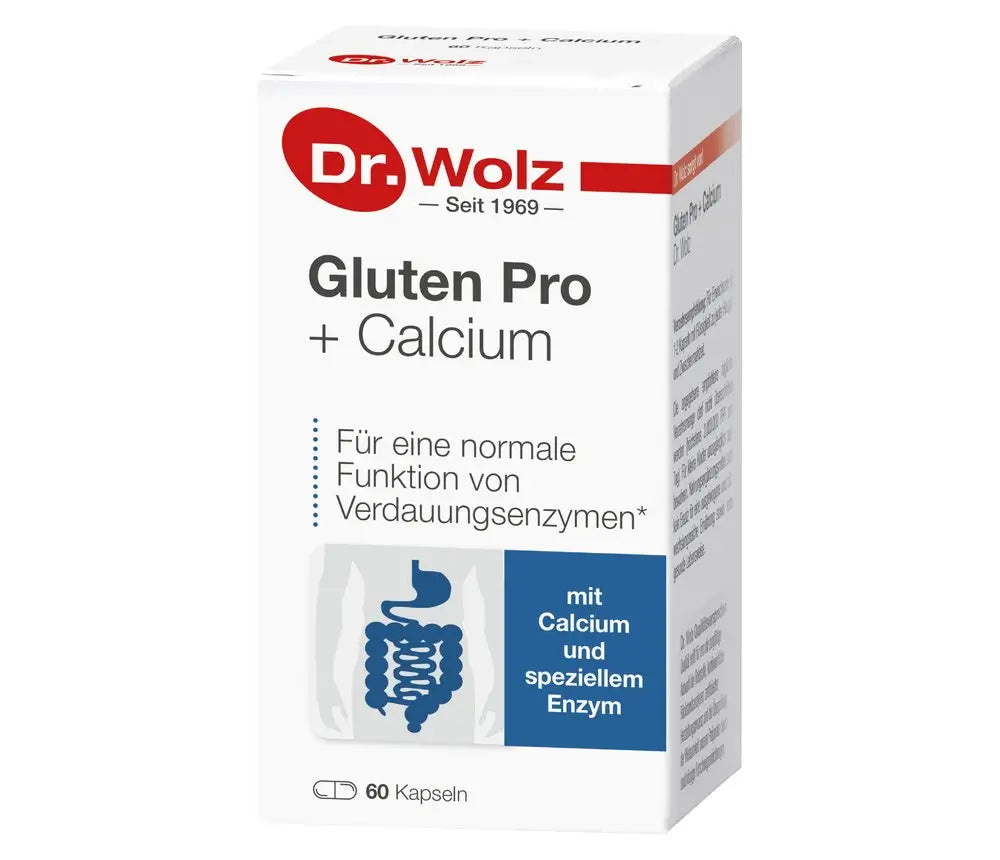 DR. WOLZ Gluten Pro + Calcium, 60 kapsulių