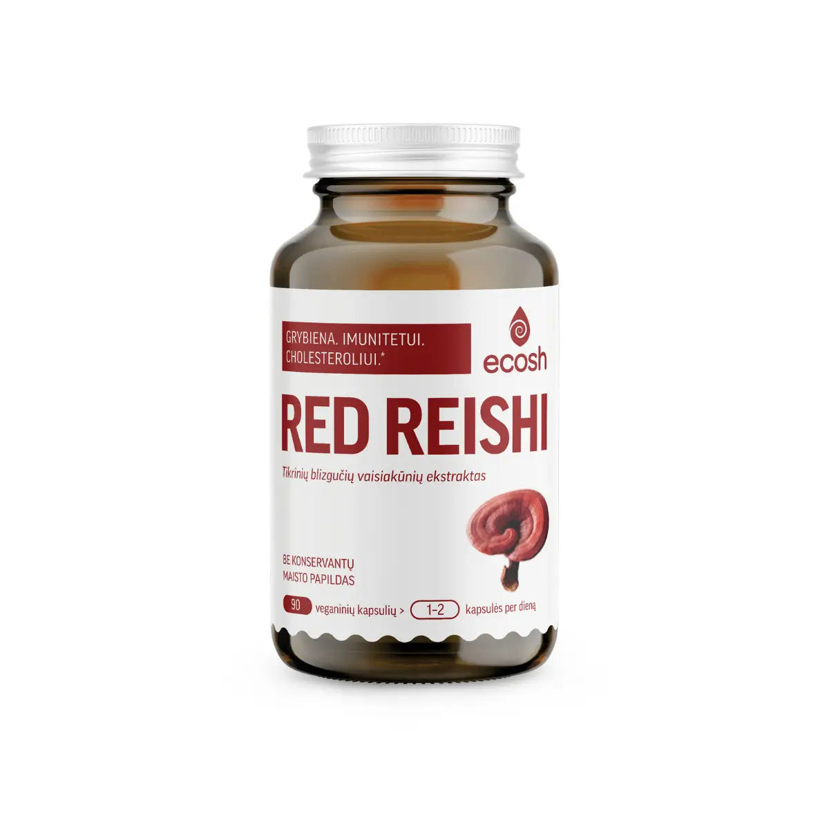 ECOSH Red Reishi, ekstraktas, 90 kapsulių