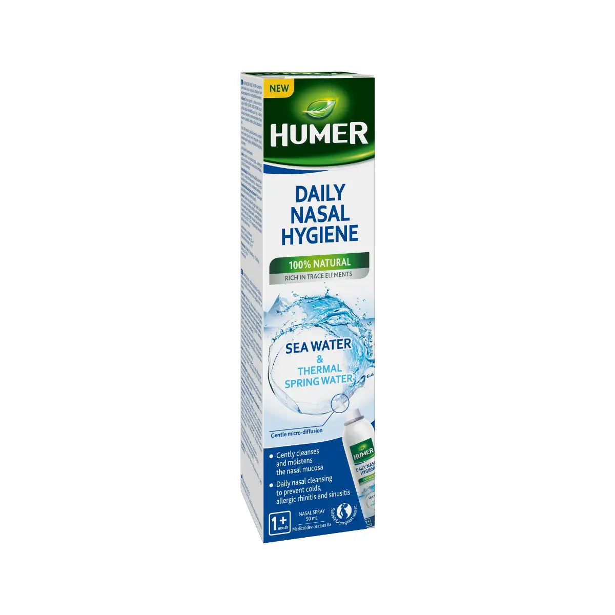 HUMER, kasdienei nosies higienai, terminis jūros vandens purškalas, 50ml
