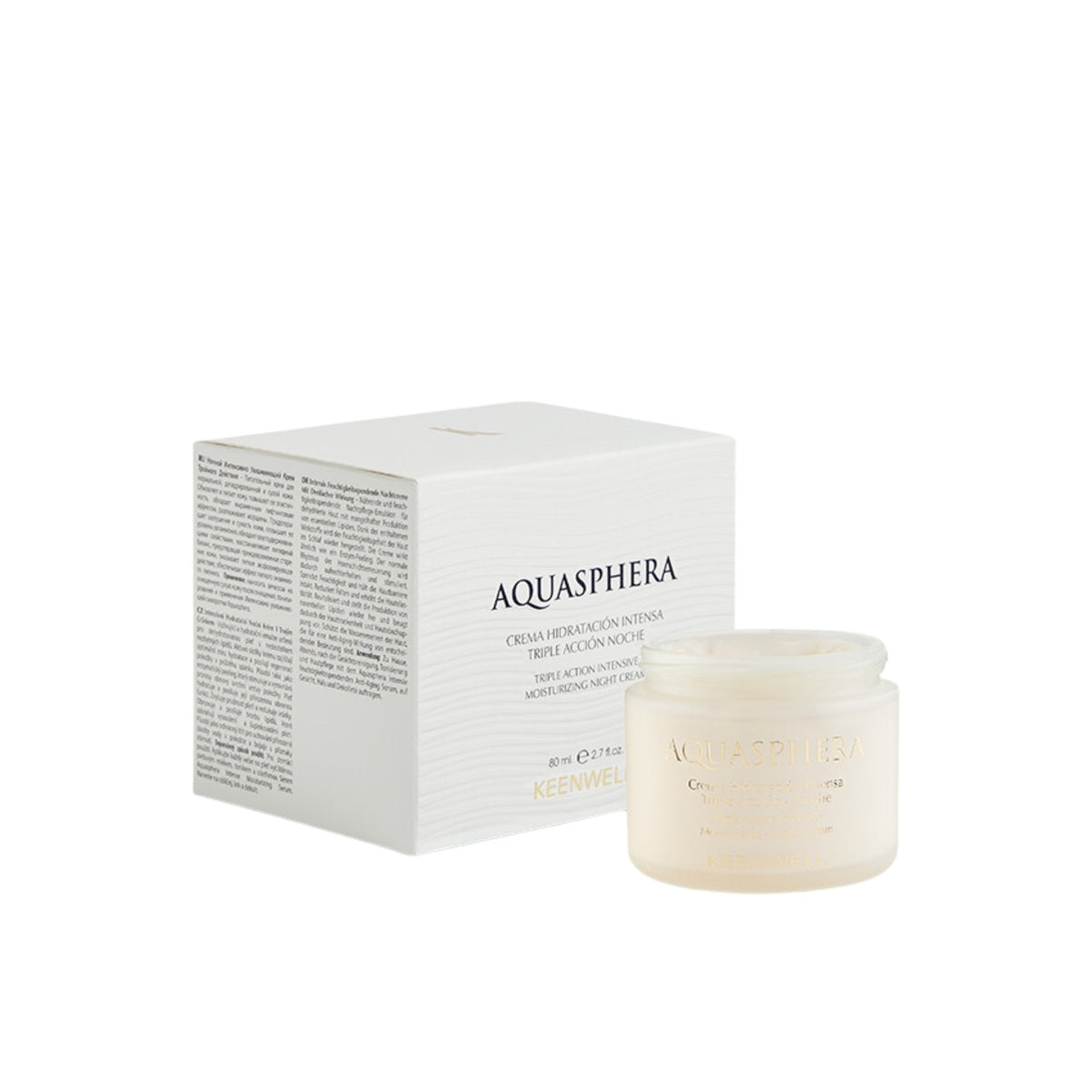 KEENWELL AQUASPHERA trejopo poveikio intensyviai drėkinantis naktinis kremas, 80 ml