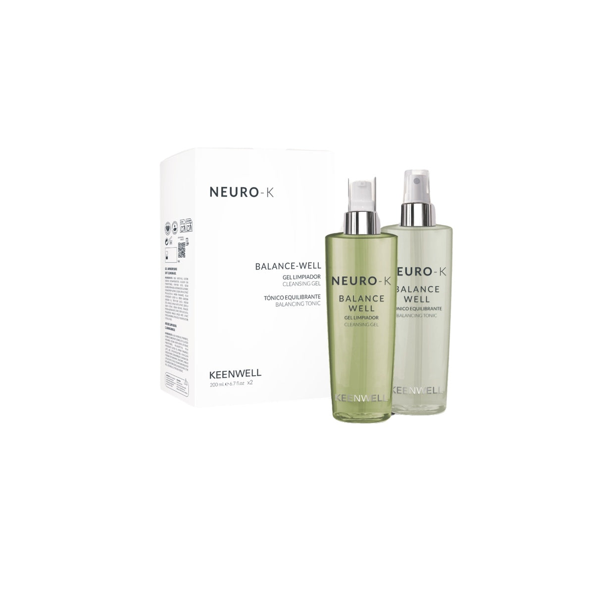 KEENWELL NEURO- odos ph balanso atkūrimui (valomasis gelis 200 ml + tonikas 200 ml) RINKINYS