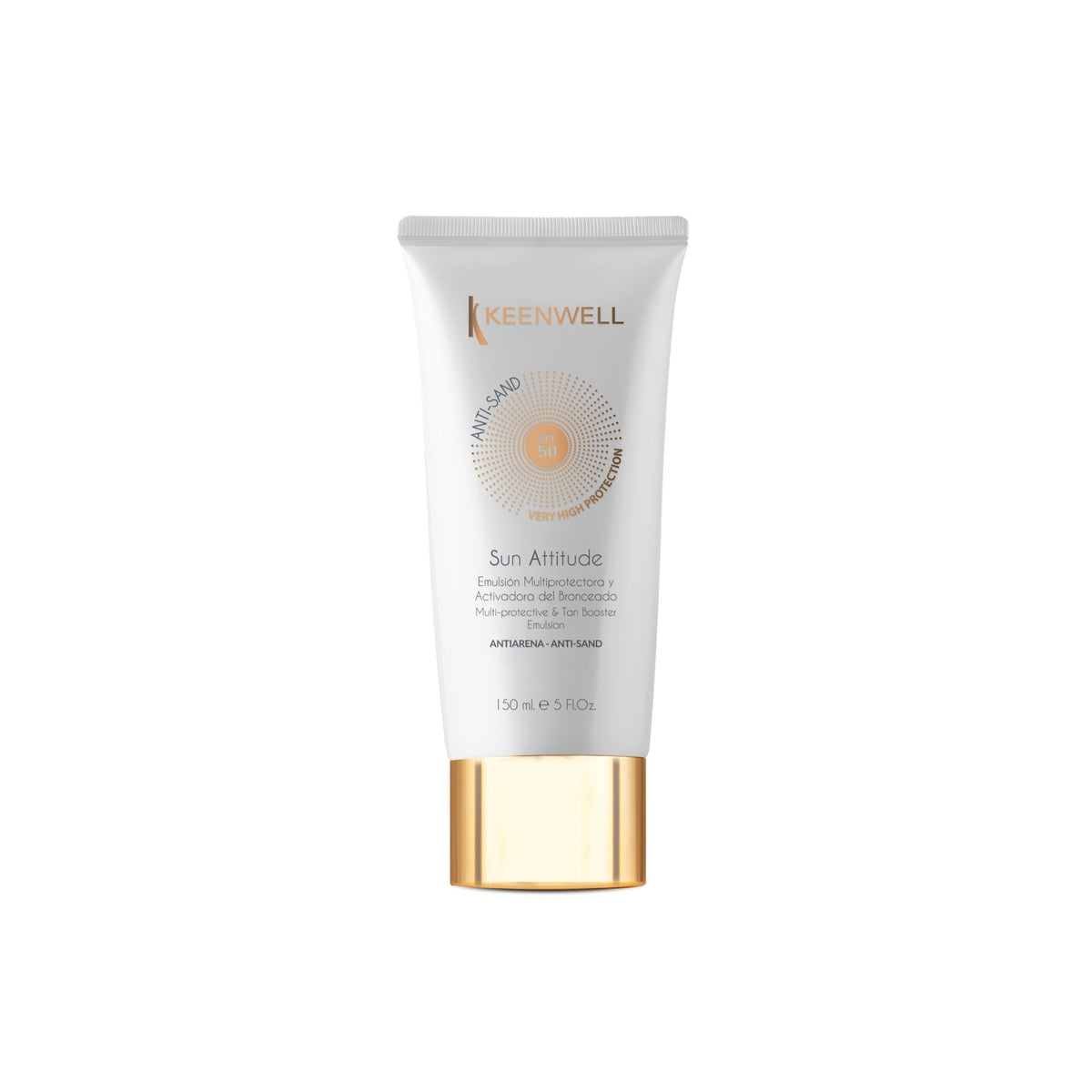 KEENWELL SUN ATTITUDE ANTI-SAND Apsauginė įdegi skatinanti emulsija kūnu SPF50, 150 ml