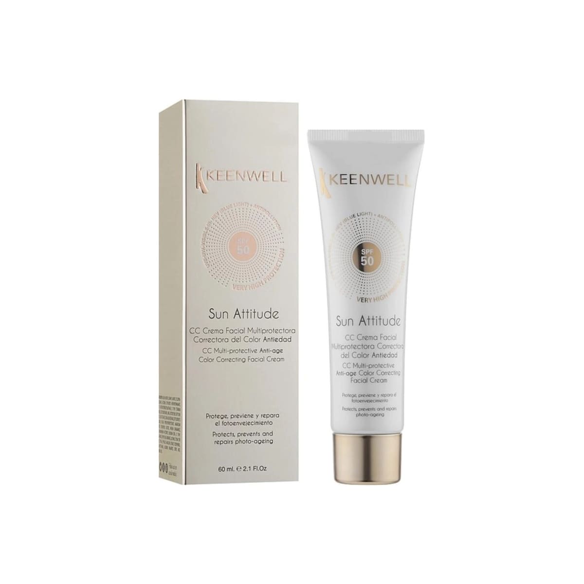KEENWELL SUN ATTITUDE apsauginis CC kremas su spalva SPF 50, 60 ml