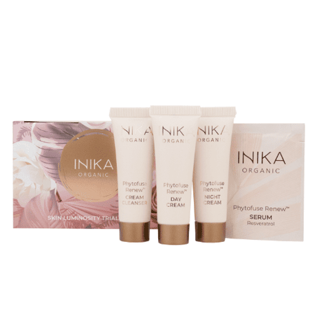 INIKA ORGANIC, bandomasis rinkinys švytinčiai odai