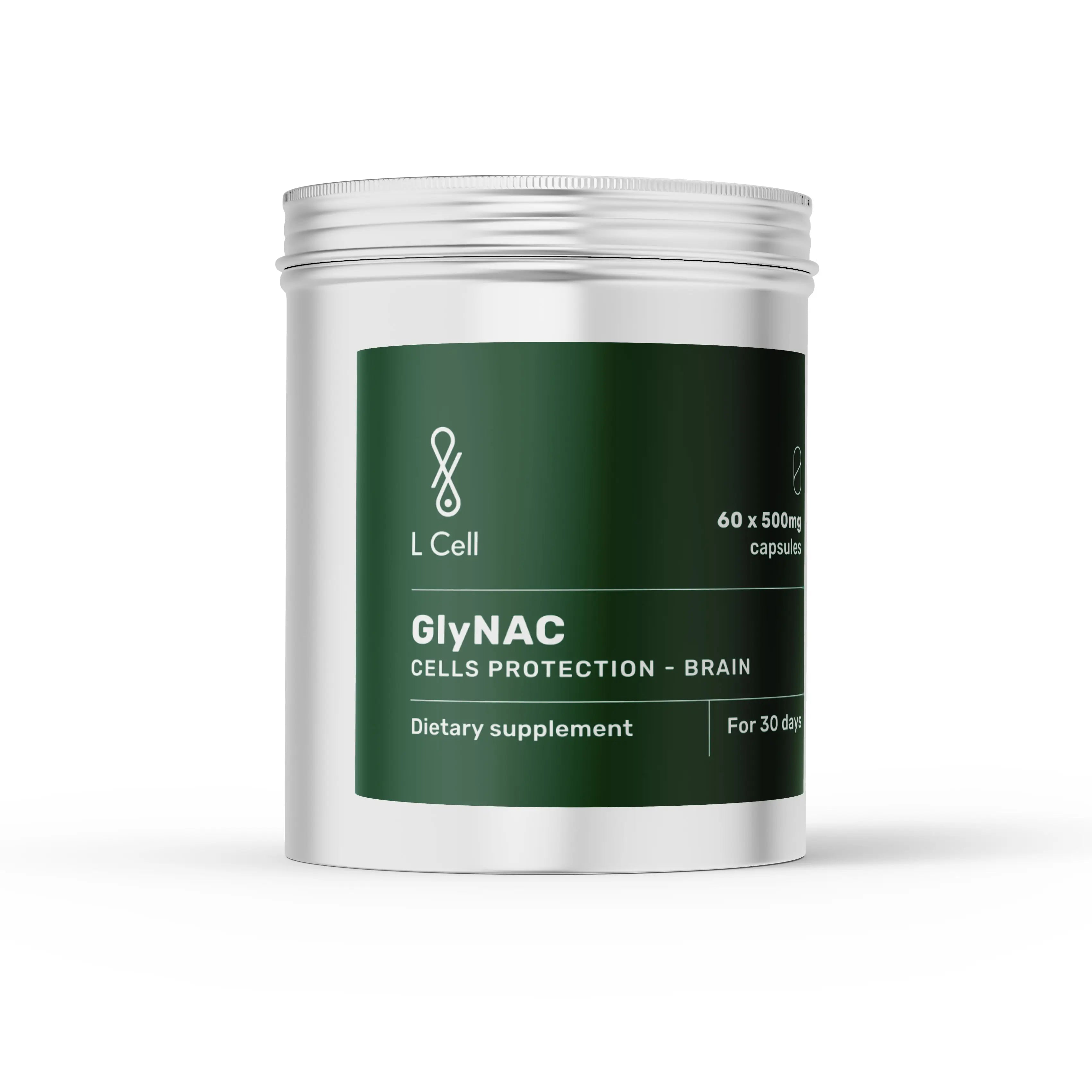 L Cell GlyNAC, kapsulės 500 mg, 60 kapsulių