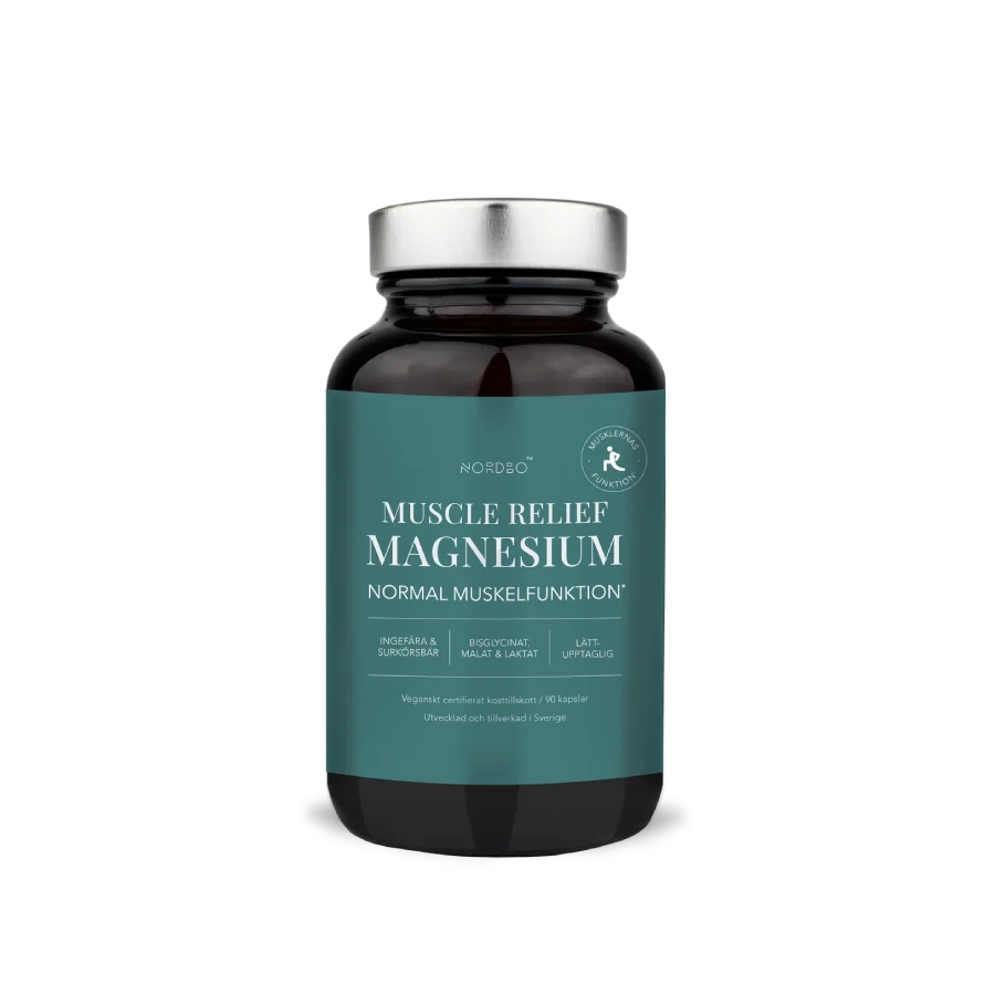 NORDBO Muscle Relief Magnesium magnis (3 formos), 90 kapsulių