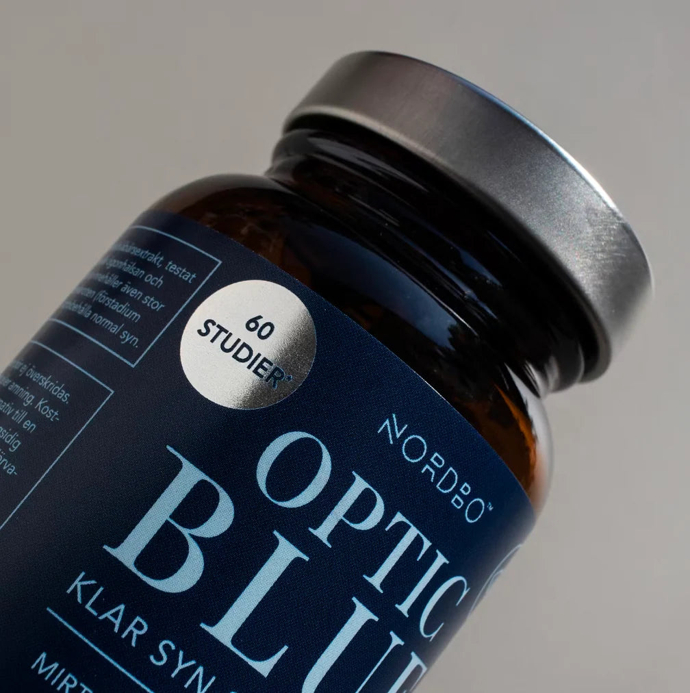 NORDBO Optic Blue kompleksas akims su mėlynėmis, liuteinu ir zeaksantinu, 60 kapsulių